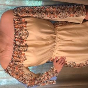 Off-Shoulder Floral Accented Romper